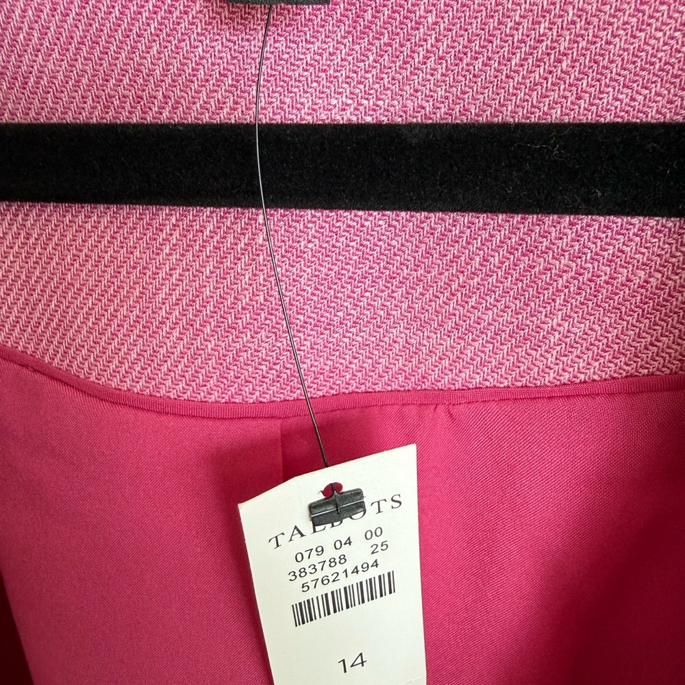 NWT- Talbots -Pink SINGLE BUTTON TWILL BLAZER - Picture 6 of 7